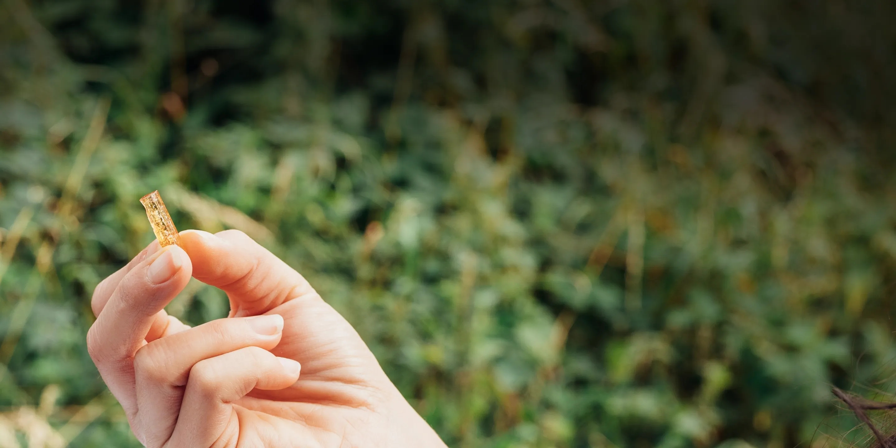 Woman holding crystal find